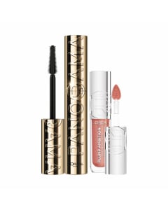 Combo L'oréal Paris Brillo Labial Plump Ambition N°650 Nude Macaron y Máscara De Pestañas Voluminous Panorama Blackest Black