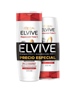 SHAMPOO ELVIVE 400 ML + ACONDICIONADOR RESTAURACION TOTAL 5 200 ML
