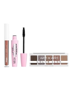 Combo Wet And Wild Sombra De Ojos Color Icon Camo - Flaunt, Máscara De Pestañas Mega Volume Very Black y Labial Gloss Nude Mood