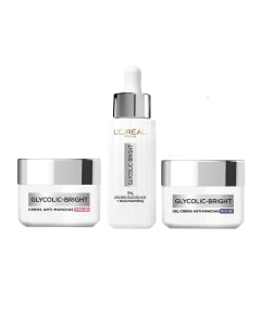 Combo Glycolic Bright Antimanchas Crema de Día Fps30 50 Ml, Crema de noche 50 Ml y Sérum 30 Ml