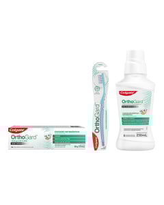 Combo Colgate Orthogard Cepillo de Dientes 1 Unidad, Pasta de Dientes 90 G y Enjuague Bucal 250 ml