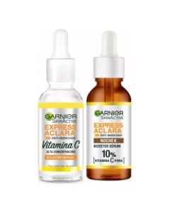 Combo Garnier Sérum Express Aclara 30 ml y Sérum Noche Vitamina C 10% 30 ml