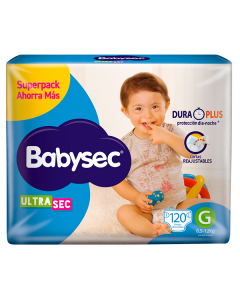 PAÑALES BABYSEC ULTRA SUPER G 120 UNIDADES