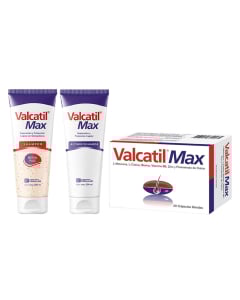 Combo Valcatil Max Shampoo, Acondicionador y Suplemento Dietario