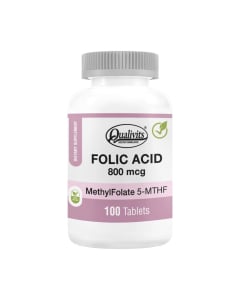 Ácido Fólico Qualivits 800 mcg 100 Tabletas 