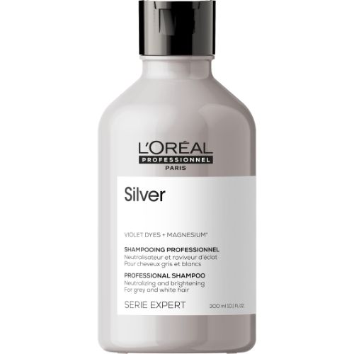 SHAMPOO SILVER PATA CABELLOS GRISIS O CON CANAS NEUTRALIZADOR DE TONOS NO DESEADOS LOREAL PRO