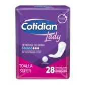 Toallitas Femeninas Cotidian Lady Súper 28 Unidades