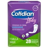 Toallitas Femeninas Cotidian Lady Maxi 28 Unidades