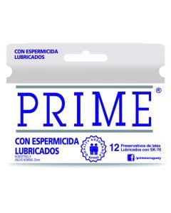 PRESERVATIVO PRIME CON ESPERMICIDA X12 UNIDADES.