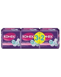 TOALLAS FEMENINAS KOTEX NOCTURNA 3X2 PAQUETES.