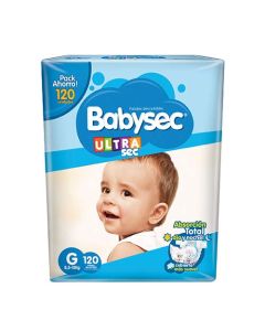 PAÑALES BABYSEC ULTRA SUPER G 120 UNIDADES