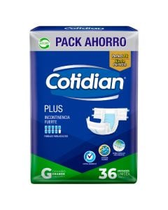 PAÑAL COTIDIAN PLUS TALLE GRANDE X36 UNIDADES