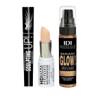 Combo Idi Corrector N°1 Ivory, Iluminador Glow N°02 y  Máscara De Pestaña Sculping Up N°1 Black