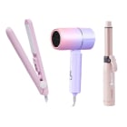 Combo Top Premium Secador 1200W, Planchita para Viaje Rosa y Buclera Inalámbrica MS-5610