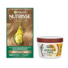Combo Garnier Tinta Nutrisse óleos N°8.0 Rubio Claro y Mascarilla Capilar Fructis Hair Food Coco 350 Ml