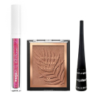 Combo Wet And Wild Polvo Compacto Color Icon Bronzer Cobre, Delineador De Ojos Líquido Mega Linerblack y Labial Gloss Crushed Grapes