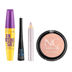 Combo New Color Polvo Compacto N°2 Classic, Delineador De Ojos Líquido, Máscara De Pestañas Intense Volumen y Sombra De Ojos Rosa