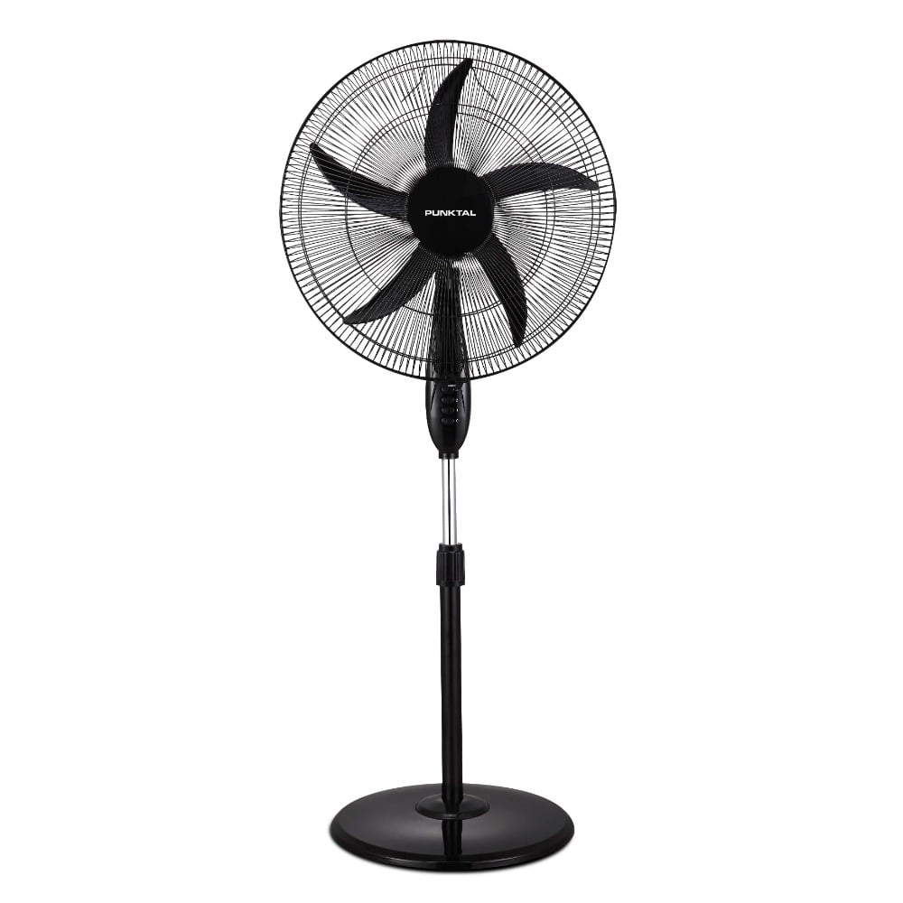 PUNKTAL VENTILADOR DE PIE 1.70 MTS. 5 ASPAS NEGRO 40cm.