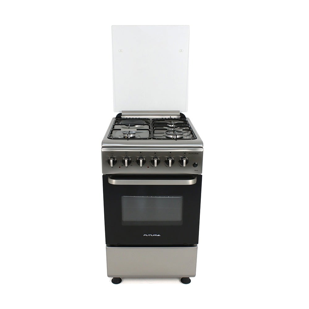 Cocina Futura Combinada FUT-50-C31X Ibiza Acero Inoxidable 4 Hornallas