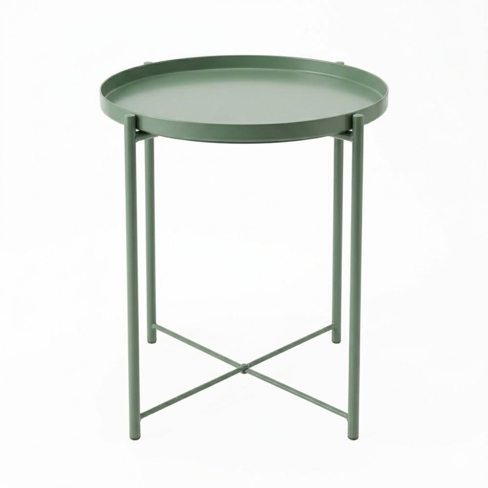 RUMBA MESA AUXILIAR DE METAL CON BANDEJA