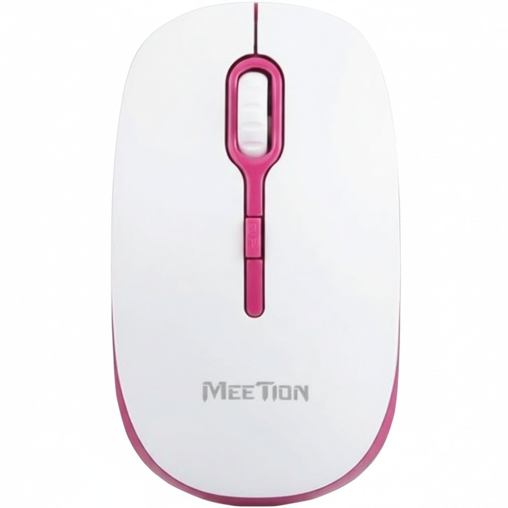 Mouse Inalámbrico Meetion R547 Blanco y Rosado