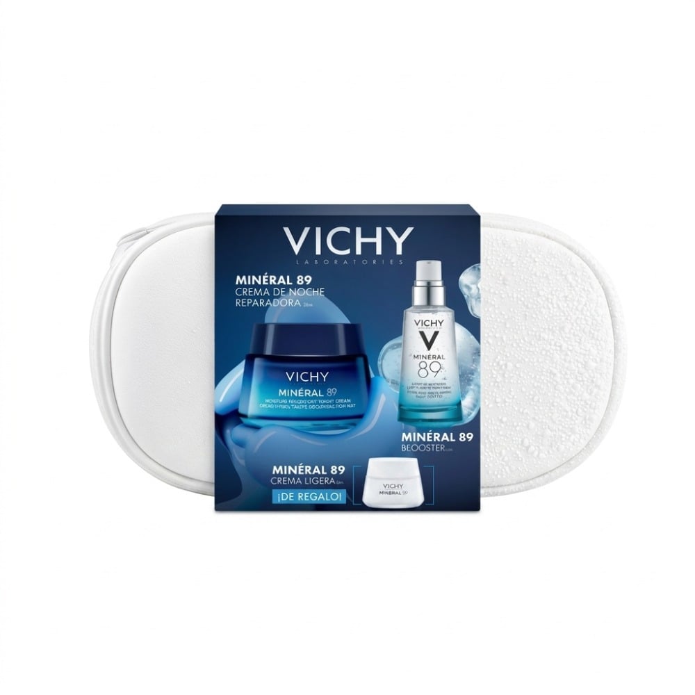 Pack Mineral 89 Crema de Noche 50 ml + Sérum Booster 50 ml + Crema Ligera 15 ml 