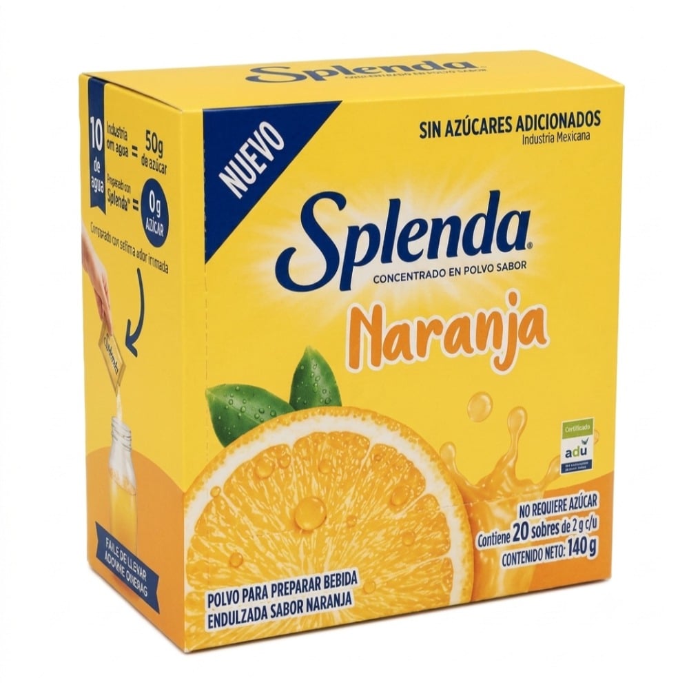 Jugo de Naranja Splenda en Polvo 20 Sobres 