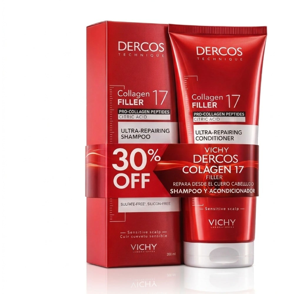 Pack Dercos Collagen Filler 17 Shampoo 200 ml + Acondicionador 200 ml