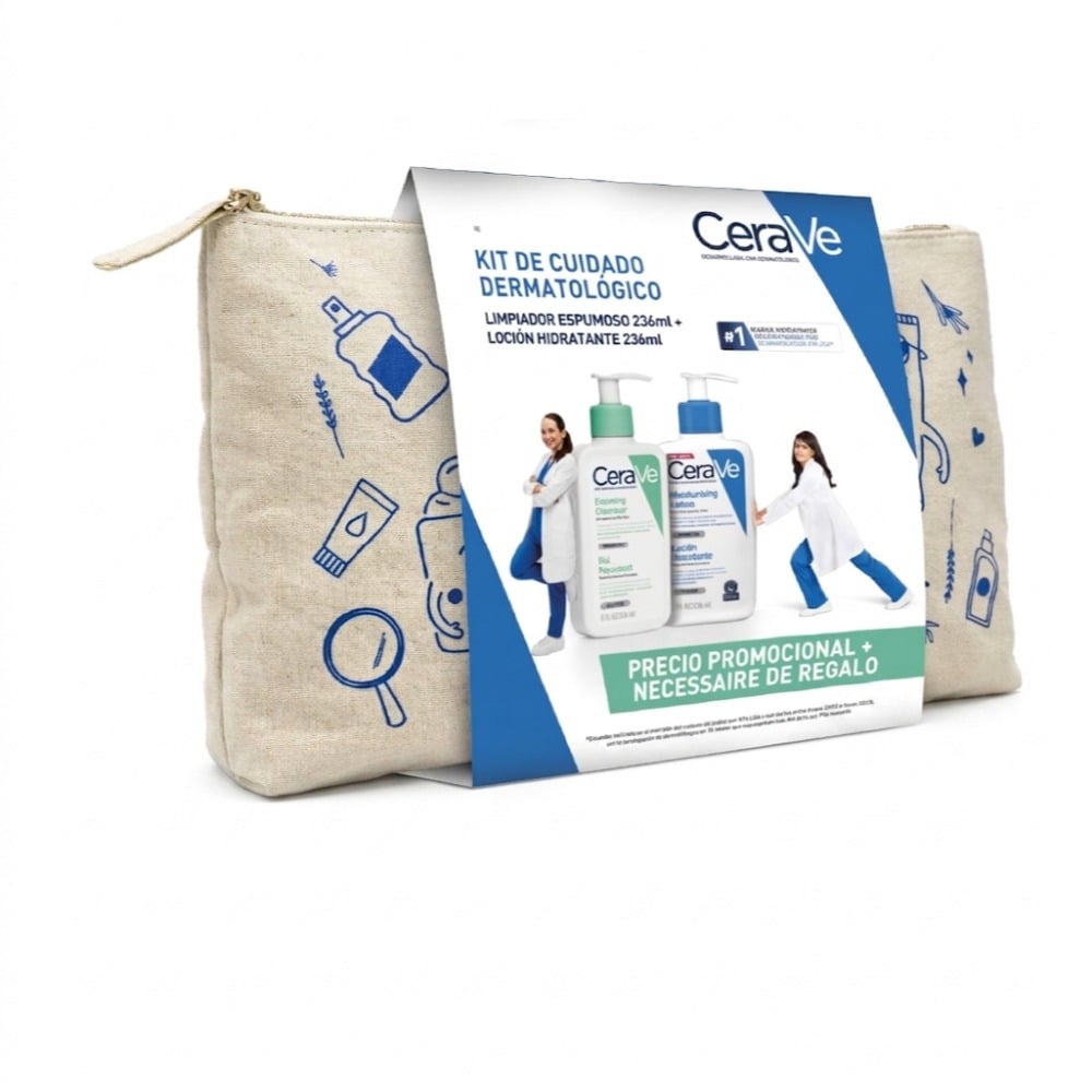 Pack de Cuidado CeraVe Gel de Limpieza Espumoso 236 ml + Loción Hidratante 236 ml + Neceser 