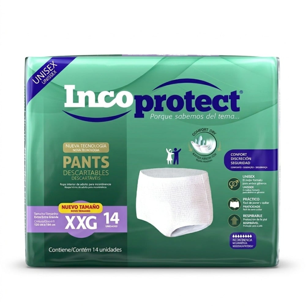 Ropa Interior Absorbente Incoprotect Pants Talle XXG 14 Unidades