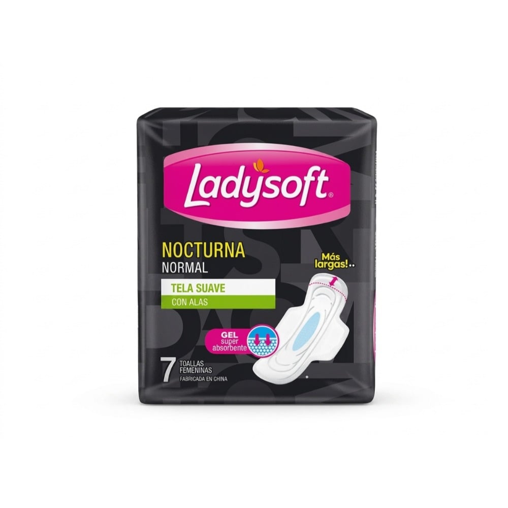 Toallitas Femeninas Ladysoft Nocturna Normal 7 Unidades 