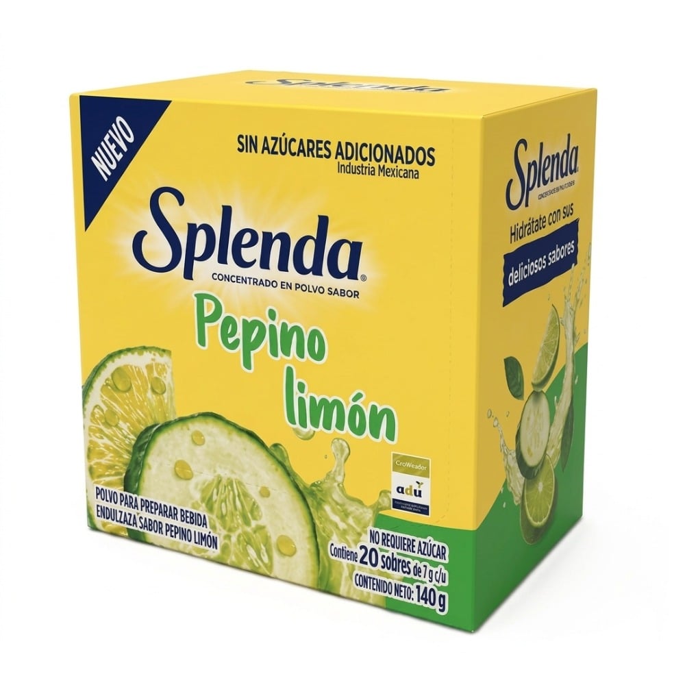Jugo de Pepino y Limón Splenda en Polvo 20 Sobres 