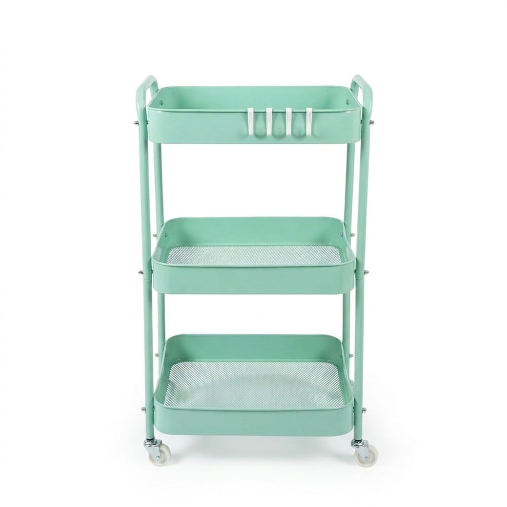 Carro Organizador Rumba Home Metálico con 3 Estantes Verde