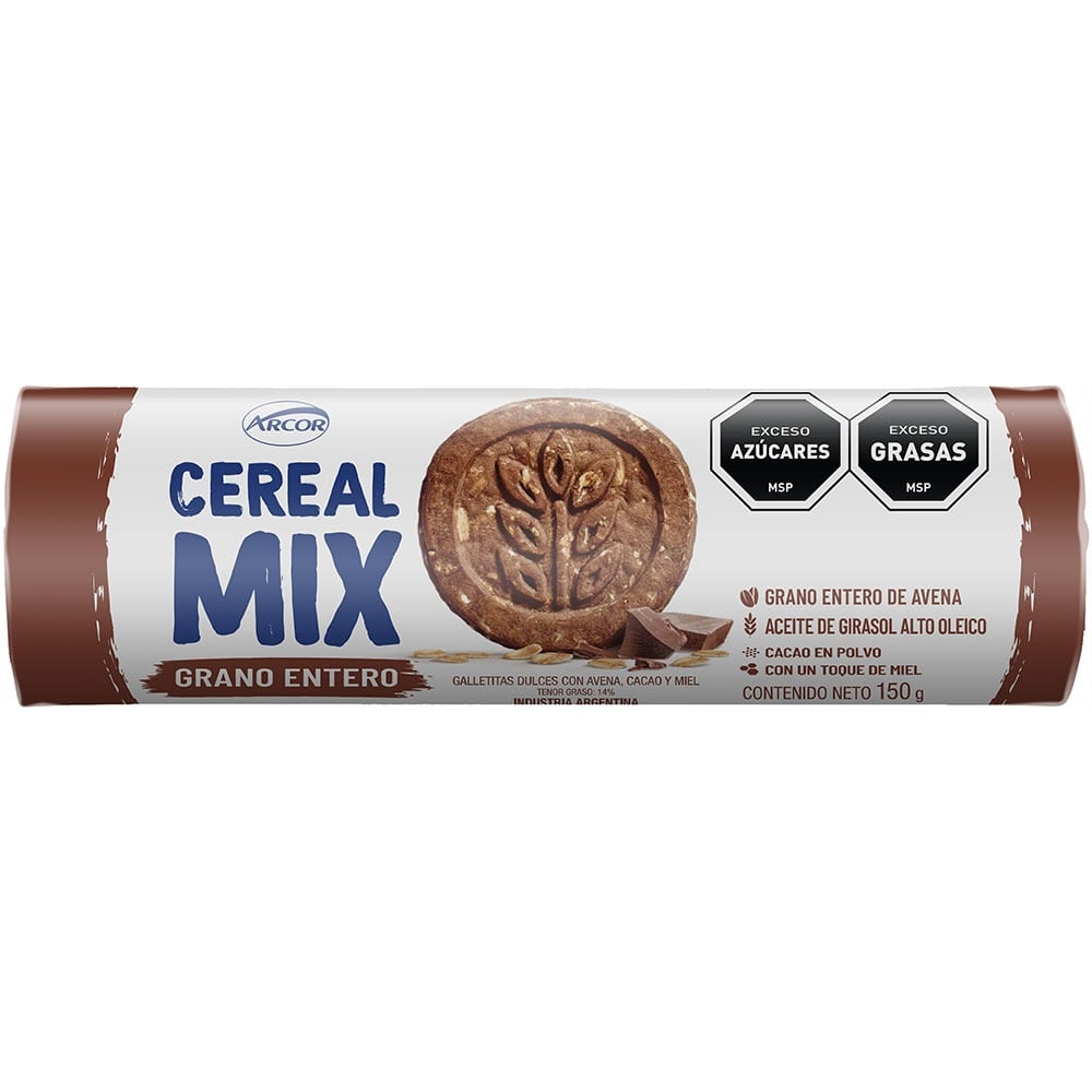 Galletas Arcor Cereal Mix de Avena y Cacao 150 g