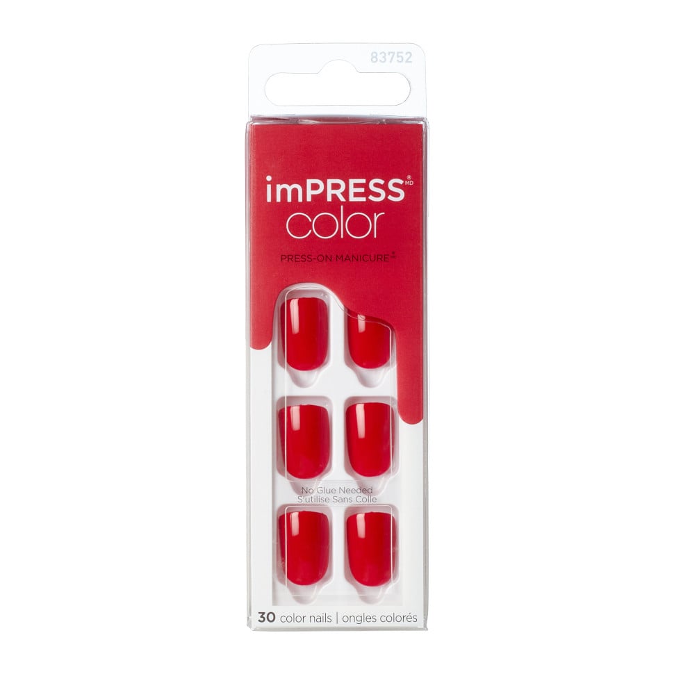 Uñas Postizas Adhesivas Kiss Impress Color Reddy Or Not 30 Piezas