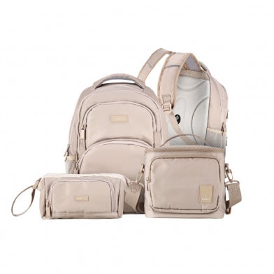 Kit Terrano Mochila + Lunchera + Cartuchera Air Beige