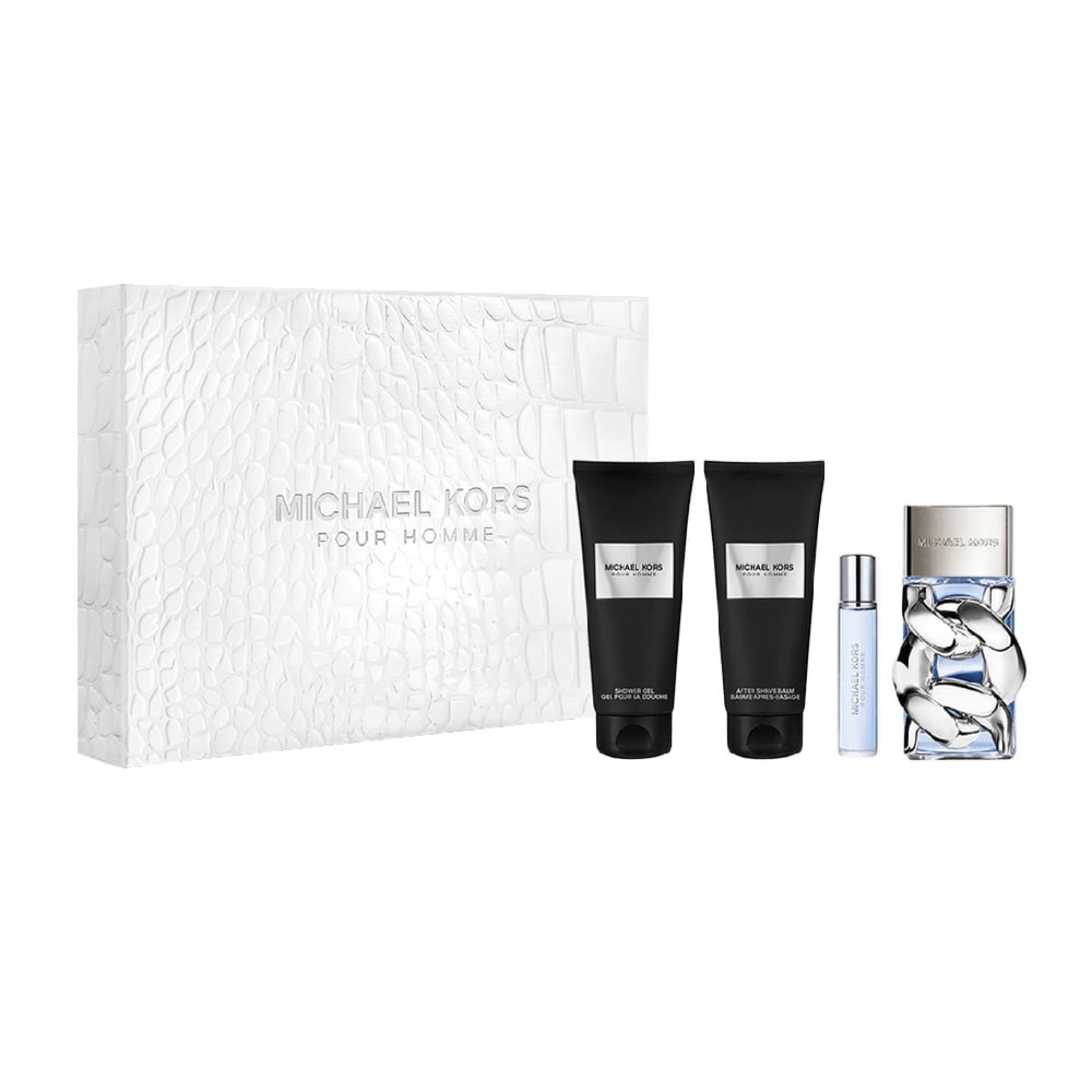 Cofre Michael Kors Perfume Pour Homme Men EDP 100 ml + Mini Talla 10 ml + Gel de Ducha 100 ml+ Loción Corporal 100 ml