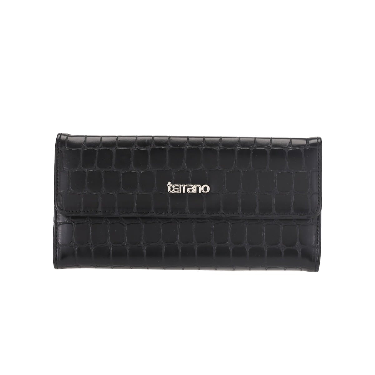 Monedero Terrano Milán Croco Negro 