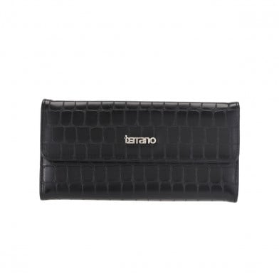 Monedero Terrano Milán Croco Negro