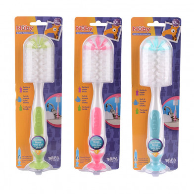 Cepillo Limpiador de Mamadera Nuby con Base Colores Surtidos