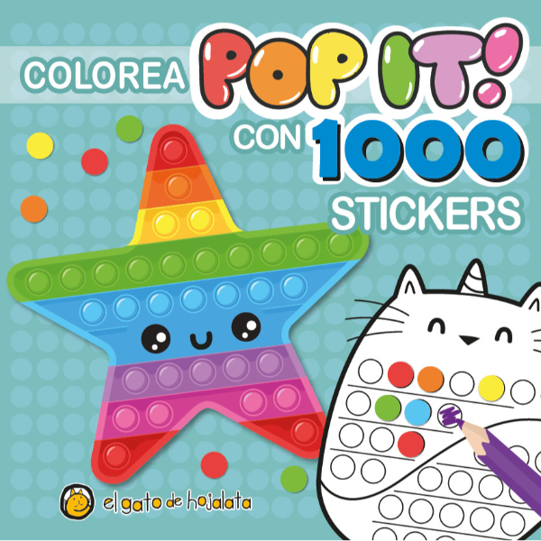 Libro Pinto pop it con 1000 stickers estrella