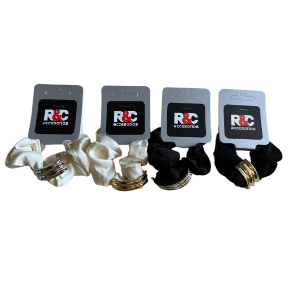 Gomita para el Pelo R&C de Tela Arco Doble Metal 1 Unidad Colores Surtidos