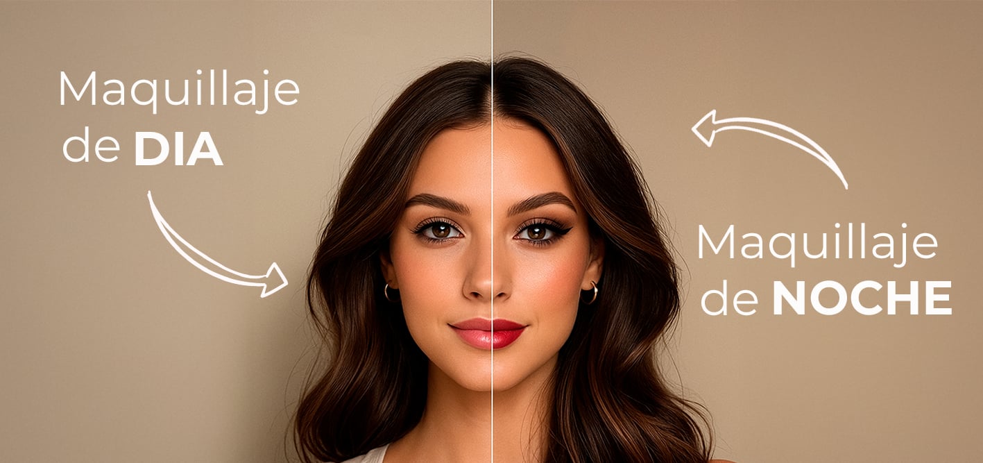 Maquillaje de día vs. noche: guía para transformar tu look en 5 minutos