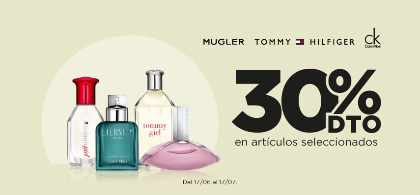 Imagen promoci&oacute;n de perfumes Calvin Klein, Tommy Hilfiger y Mugler